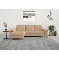 Sit&More Ecksofa SIT & MORE "Westham L-Form", braun (macciato), B:275cm H:88cm T:172cm, 100% Polyester, Sofas, Ecksofa, mit Recamiere, mit oder ohne Bettfunktion, Bettkasten, Füße Eiche