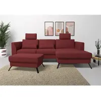 Sit&More Hocker SIT & MORE "Olsen", rot (bordeaux), B:89cm H:48cm T:59cm, 100% Polyester, Hocker, Hocker