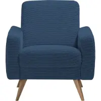 Exxpo - Sofa Fashion Sessel "Samso, Loungesessel", blau (navy), B:82cm H:87cm T:80cm, 100% PES, Sessel, Sessel, elegant und bequem, aktueller Cord Bezug