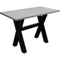 Mäusbacher Bartisch MÄUSBACHER, schwarz (schwarzstahl, betonfarben, schwarzstahl), B:140cm H:105cm T:70cm, Tische, Bartisch, Gestell in X-Form (Breite 120, 140 oder 160 cm)