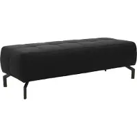 Domo Polsterhocker "Cunelli", schwarz, B:153cm H:45cm T:62cm, Lederlook;100% Polyurethan, Hocker, Polsterhocker, Fußhöhe passend für gängige Saugroboter