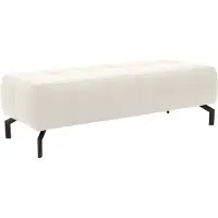 Domo Polsterhocker "Cunelli", weiß, B:153cm H:45cm T:62cm, Lederlook;100% Polyurethan, Hocker, Polsterhocker, Fußhöhe passend für gängige Saugroboter