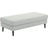 Otto Home Hocker "Rekvik", grau (hellgrau), B:133cm H:42cm T:63cm, Hocker, Hocker, XXL-Hocker, mit Massivholzfüßen, passend zur Rekvik-Serie