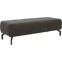 Domo Polsterhocker "Cunelli", grau, B:153cm H:45cm T:62cm, Lederlook;100% Polyurethan, Hocker, Polsterhocker, Fußhöhe passend für gängige Saugroboter