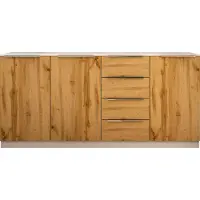 Borchardt Möbel "Oliva, Breite 200cm, moderne Kommode mit glänzenden Metallgriffen" viel Stauraum, Türen und Schubladen, Einlegeböden verstellbar