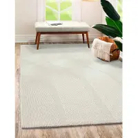 Merinos Teppich "Sign 1904", beige (creme), B:120cm H:12mm L:170cm, Polyester, Teppiche, Teppich, Hoch Tief Struktur, Geometrisch, 100% recyceltem Polyester, Wohnzimmer