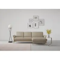 Sit&More Ecksofa SIT & MORE "Fashion L-Form", beige, B:253cm H:84cm T:165cm, Sofas, Ecksofa, wahlweise mit Kopfteilverstellung, Vorziehsitz, motorisch, Nickelfüße