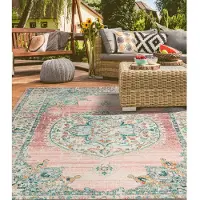 Merinos Teppich "Salsa Outdoor 20053", pink, B:200cm H:4mm L:290cm, Polypropylen (PP), Teppiche, Teppich, In- und Outdoor geeignet, Außenbereich, Balkon, robust, Vintage