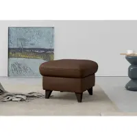 Sit&More Stauraumhocker SIT & MORE "Mellum", braun (dunkelbraun), B:58cm H:48cm T:58cm, 100% Polyester, Hocker, Stauraumhocker, mit Stauraum und wengefarbenen Holzfüßen