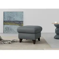 Sit&More Stauraumhocker SIT & MORE "Mellum", grau (dunkelgrau), B:58cm H:48cm T:58cm, 100% Polyester, Hocker, Stauraumhocker, mit Stauraum und wengefarbenen Holzfüßen