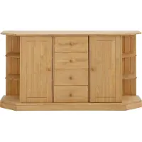 Otto Home Kommode "Indra Sideboard mit Regalelementen", beige (natur geölt), B:162cm H:85cm T:38cm, Sideboards, Kommode, Breite 162 cm, aus massiver Kiefer, FSC