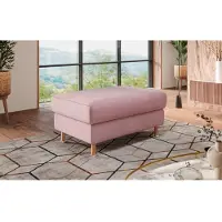 Home affaire Polsterhocker "Calypso", rosa (altrosa), B:100cm H:48cm T:65cm, 100%Polyester, Hocker, Polsterhocker, Holzfuesse mit Metallteller