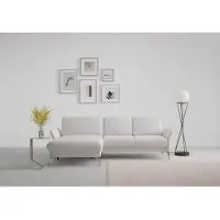 Sit&More Ecksofa SIT & MORE "Fashion L-Form", silber, B:253cm H:84cm T:165cm, Sofas, Ecksofa, wahlweise mit Kopfteilverstellung, Vorziehsitz, motorisch, Nickelfüße
