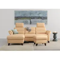 Sit&More Ecksofa SIT & MORE "Mellum L-Form", braun (macciato), B:250cm H:87cm T:163cm, 100% Polyester, Sofas, Ecksofa, Federkern, optional Schlaffunktion, Bettkasten & Armteilfunktion