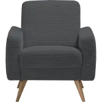 Exxpo - Sofa Fashion Sessel "Samso, Loungesessel", grau (anthrazit), B:82cm H:87cm T:80cm, 100% PES, Sessel, Sessel, elegant und bequem, aktueller Cord Bezug