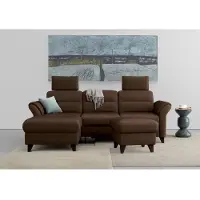 Sit&More Ecksofa SIT & MORE "Mellum L-Form", braun (dunkelbraun), B:250cm H:87cm T:163cm, 100% Polyester, Sofas, Ecksofa, Federkern, wahlweise mit Bettfunktion, Bettkasten und Armteilfunktion