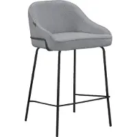 Leonique 4-Fußstuhl "Puant", grau, B:50cm H:87cm T:52cm, Stoff, Stühle, 4-Fußstuhl, mit Stoff aus Polyester/recyceltem Polyester, Sitzhöhe 65 cm
