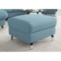 Sit&More Stauraumhocker SIT & MORE "Grenoble", blau (hellblau), B:66cm H:48cm T:76cm, Hocker, Stauraumhocker, mit Stauraum und satinierten Füßen