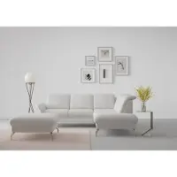 Sit&More Ecksofa SIT & MORE "Fashion L-Form", grau (hellgrau), B:250cm H:84cm T:207cm, Sofas, Ecksofa, wahlweise mit Kopfteilverstellung, Vorziehsitz, motorisch, Nickelfüße