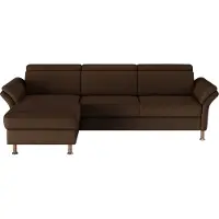 Otto Home Ecksofa "Calypso L-Form", braun (dunkelbraun), B:260cm H:85cm T:172cm, 100% Polyester, Sofas, Ecksofa, mit motorischen Funktionen im Sofa und Recamiere