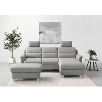 Sit&More Ecksofa SIT & MORE "Farö L-Form", grau, B:234cm H:90cm T:168cm, Sofas, Ecksofa, inklusive Federkern, wahlweise mit Bettfunktion und Bettkasten