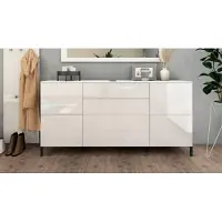 Borchardt Möbel Kommode BORCHARDT MÖBEL "Haama", weiß (weiß hochglanz), B:166cm H:80cm T:35cm, Holzwerkstoff, Sideboards, Kommode, Breite 166 cm