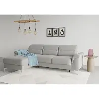 Sit&More Ecksofa SIT & MORE "Sinatra L-Form", silber, B:258cm H:85cm T:170cm, 90% Polyester, 10% Polyamid, Sofas, Ecksofa, mit Recamiere, optinal mit Kopfteilverstellung und Armteilfunktion
