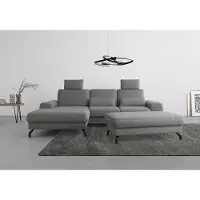 Sit&More Ecksofa SIT & MORE "Cinturo L-Form", grau, B:283cm H:88cm T:175cm, Sofas, Ecksofa, inklusive Sitztiefenverstellung und Federkern, Sitzhöhe 45 cm