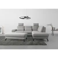 Sit&More Ecksofa SIT & MORE "Cinturo L-Form", grau, B:260cm H:88cm T:226cm, Sofas, Ecksofa, inklusive Sitztiefenverstellung und Federkern, Sitzhöhe 45 cm