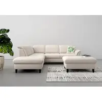 Sit&More Ecksofa SIT & MORE "Maggiore L-Form", grau (elefant), B:261cm T:224cm, 95% Polyester, 5% Polyamid, Sofas, Ecksofa, wahlweise mit Kopfteilverstellung, Schlaffunktion und Stauraum