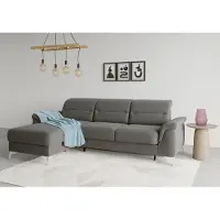 Sit&More Ecksofa SIT & MORE "Sinatra L-Form", grau, B:258cm H:85cm T:170cm, 90% Polyester, 10% Polyamid, Sofas, Ecksofa, mit Recamiere, optinal mit Kopfteilverstellung und Armteilfunktion