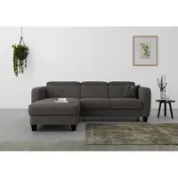 Sit&More Ecksofa SIT & MORE "Belluci L-Form", grau (dunkelgrau), B:247cm H:85cm T:170cm, Sofas, Ecksofa, inklusive Federkern, wahlweise mit Schlaffunktion und Bettkasten