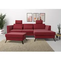 Sit&More Hocker SIT & MORE "Olsen", rot, B:89cm H:48cm T:59cm, 100% Polyester, Hocker, Hocker