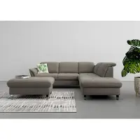 Sit&More Ecksofa SIT & MORE "Maggiore L-Form", braun (schlamm), B:261cm T:224cm, 95% Polyester, 5% Polyamid, Sofas, Ecksofa, wahlweise mit Kopfteilverstellung, Schlaffunktion und Stauraum