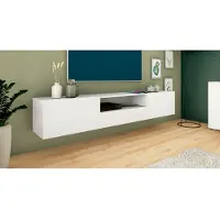 Borchardt Möbel Lowboard BORCHARDT MÖBEL "Sophia", weiß (weiß matt), B:200cm H:35cm T:35cm, Sideboards, Lowboard, Breite 200 cm mit 2 Klappen und 1 Schubkasten, stehend und hängend