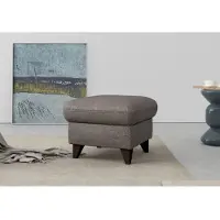 Sit&More Stauraumhocker SIT & MORE "Mellum", grau (anthrazit), B:58cm H:48cm T:58cm, 100% Polyester, Hocker, Stauraumhocker, mit Stauraum und wengefarbenen Holzfüßen