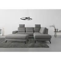 Sit&More Ecksofa SIT & MORE "Cinturo L-Form", grau, B:260cm H:88cm T:226cm, Sofas, Ecksofa, inklusive Sitztiefenverstellung und Federkern, Sitzhöhe 45 cm