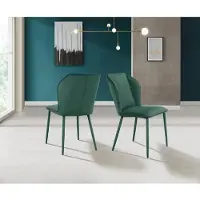 Otto Home Esszimmerstuhl "Koa", grün (dunkelgrün), B:47cm H:87cm T:61cm, Stoff, Stühle, Esszimmerstuhl, in Velourstoff, mit Sitz und Rücken gepolstert, Sitzhöhe 49 cm