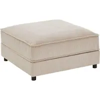 Atlantic Home Collection Hocker "Valan", beige (creme), B:85cm H:41cm T:85cm, , Hocker, Hocker, mit Cord-Bezug, frei stellbar