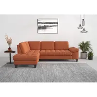 Sit&More Ecksofa SIT & MORE "Westham L-Form", orange (terra), B:261cm H:88cm T:179cm, 90% Polyester 10%Polyamid, Sofas, Ecksofa, mit Ottomane, mit oder ohne Bettfunktion, Bettkasten, Verstellung
