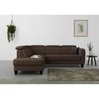 Sit&More Ecksofa SIT & MORE "Belluci L-Form", braun (dunkelbraun), B:249cm H:85cm T:195cm, Sofas, Ecksofa, inklusive Federkern, wahlweise mit Bettfunktion und Bettkasten