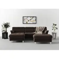 Sit&More Ecksofa SIT & MORE "Marano L-Form", braun (espresso), B:257cm T:166cm, 98% Polyester, 2% Polyamid, Sofas, Ecksofa, inklusive Kopfteilverstellung, optional Schlaffunktion & Bettkasten