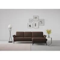 Sit&More Ecksofa SIT & MORE "Fashion L-Form", braun (dunkelbraun), B:253cm H:84cm T:165cm, Sofas, Ecksofa, wahlweise mit Kopfteilverstellung und Vorziehsitz, motorisch