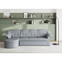 Domo Ecksofa "Pegnitz, elegante Rückensteppung, kompakte Stellmaße 238/141cm, L-Form", silber, B:238cm H:82cm T:141cm, 100% Polyester, Sofas, Ecksofa, wahlweise mit Bettfunktion