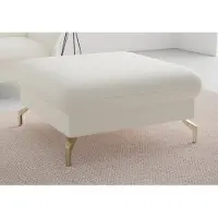 Sit&More Hocker SIT & MORE "Fashion", beige (creme), B:89cm H:45cm T:89cm, Hocker, Hocker, inklusive Federkern, mit satinierten Nickelfüßen