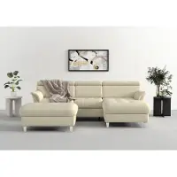 Sit&More Ecksofa SIT & MORE "Marano L-Form", beige (creme), B:257cm T:166cm, 98% Polyester, 2% Polyamid, Sofas, Ecksofa, inklusive Kopfteilverstellung, optional Schlaffunktion & Bettkasten