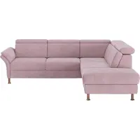 Home affaire Ecksofa "Calypso L-Form", rosa (altrosa), B:259cm H:85cm T:227cm, 100% Polyester, Sofas, Ecksofa, mit Relaxfunktion motorisch im Sofa 2,5- Sitzer