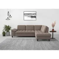 Sit&More Ecksofa SIT & MORE "Westham L-Form", grau (taupe), B:261cm H:88cm T:179cm, 90% Polyester 10%Polyamid, Sofas, Ecksofa, mit Ottomane, mit oder ohne Schlaffunktion, Bettkasten, Verstellung