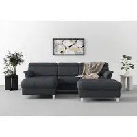 Sit&More Ecksofa SIT & MORE "Marano L-Form", grau (dunkelgrau), B:257cm T:166cm, 98% Polyester, 2% Polyamid, Sofas, Ecksofa, inklusive Kopfteilverstellung, optional Schlaffunktion & Bettkasten