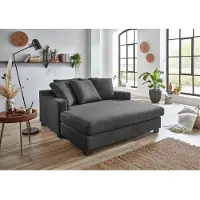 Otto Home Big-Sofa "Nobel", grau (dunkelgrau), B:158cm H:89cm T:173cm, Sofas, Big-Sofa, Megasessel, Loveseat, inkl. 5 Rückenkissen, frei im Raum stellbar